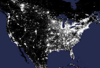 North America from space at night